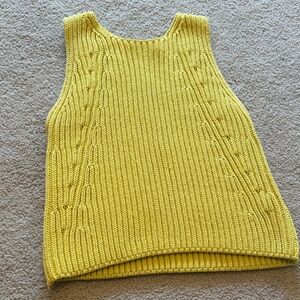 Vince Yellow Cable Knit Tank Top